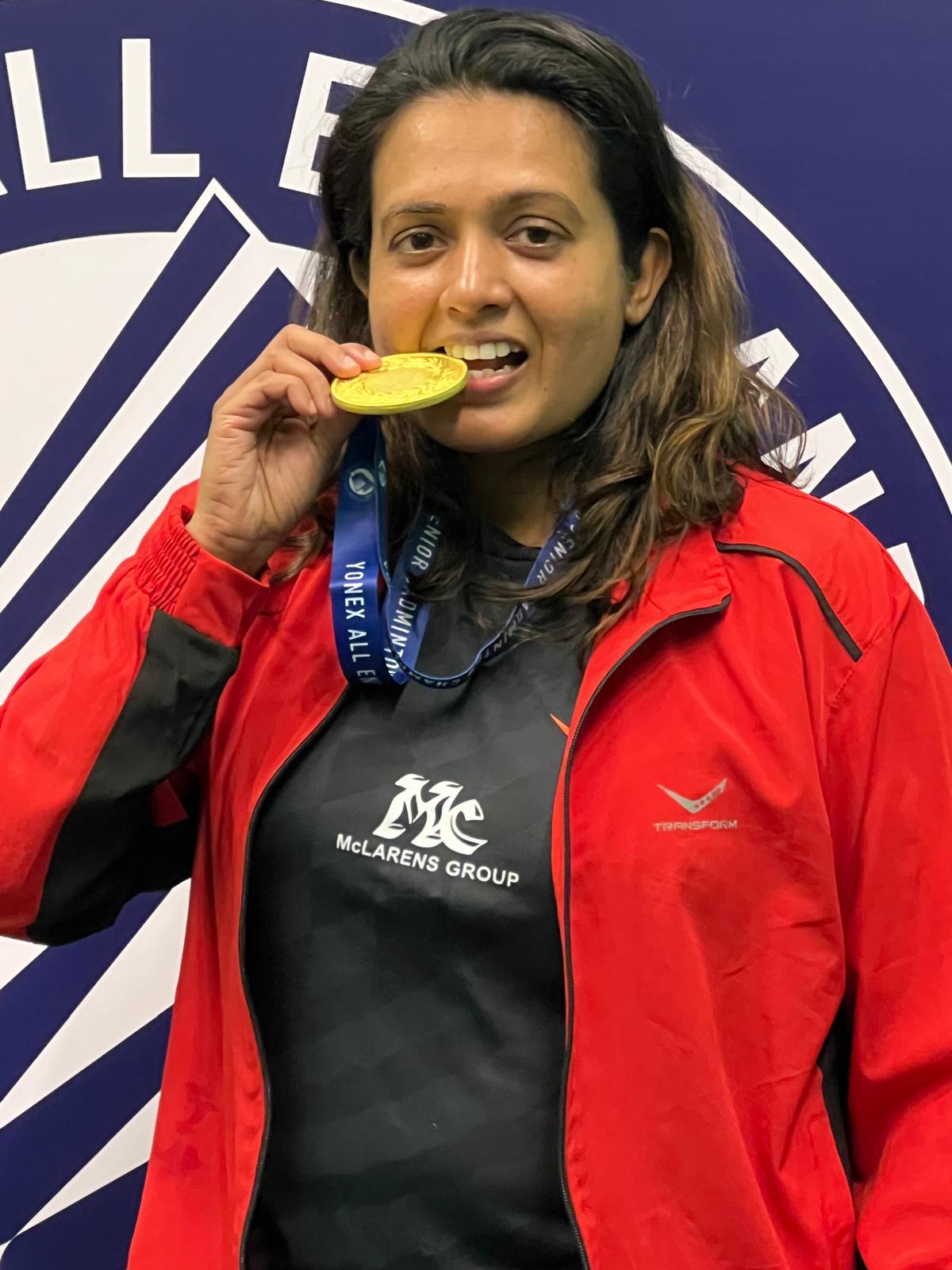 Nadeesha claims gold and silver at All England Seniors